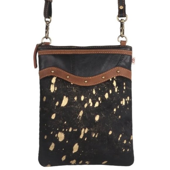 Becky Rawhide Crossbody Bag, Upcycled Genuine Leather - Picture 1 of 3
